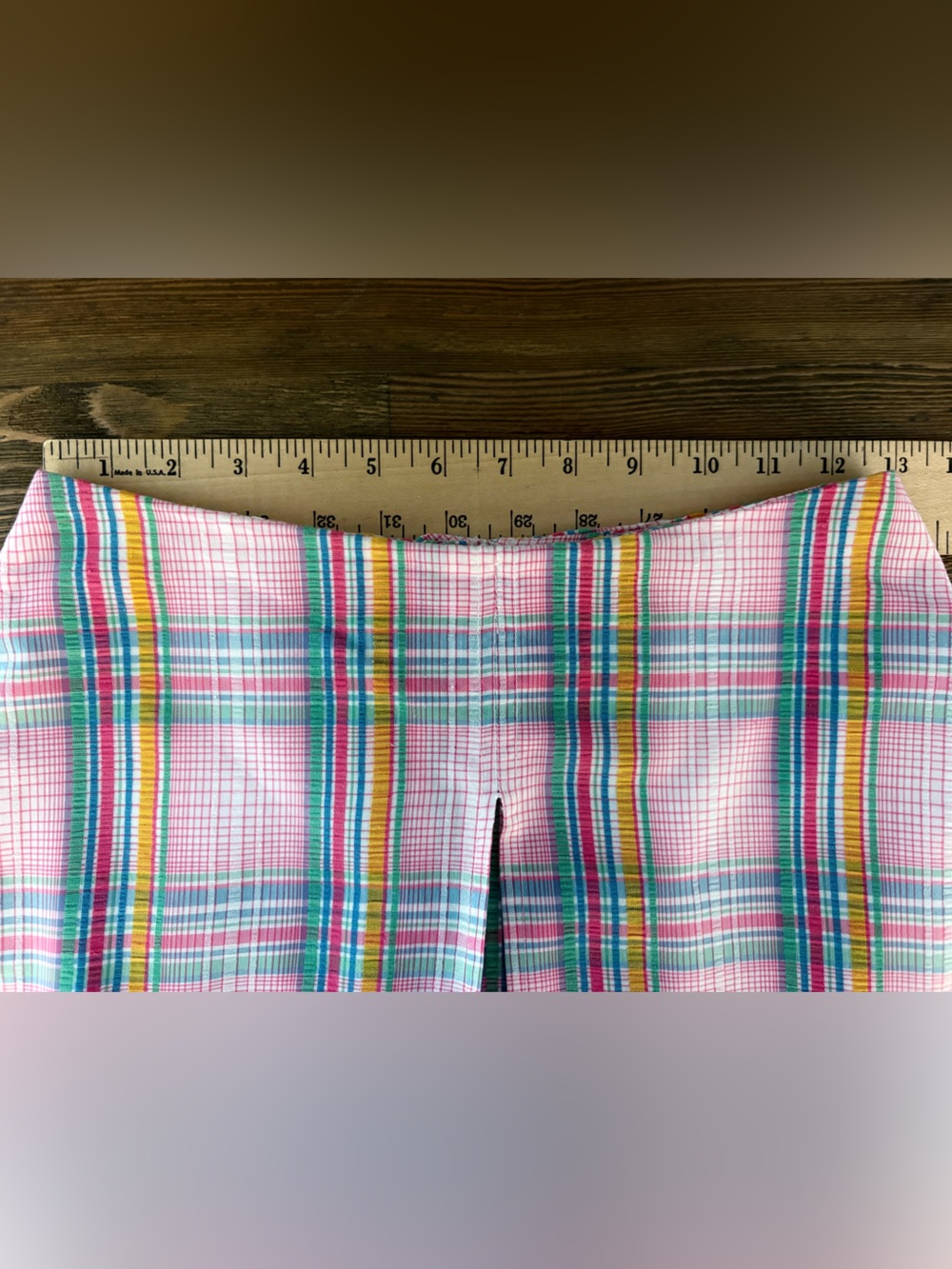Vintage Preppy Pink Plaid Front Inverted Pleat Skirt from 1970s Coquette - Picture 7 of 8